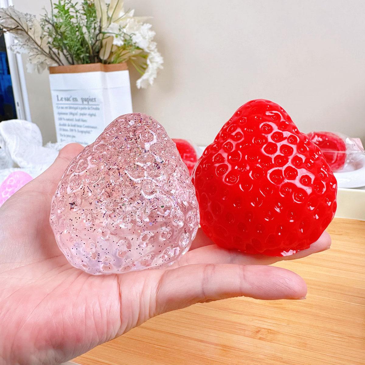 Giant Strawberry Squishy Toy Super Soft Stress Relief Fidget in Vibrant Red & Pink Colors for Fun Sensory Play Ideal for All Ages Comfortable Grip Portable Safe Material
