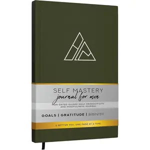 Self-Mastery Journal for Men - Gratitude Journal - 5 Minute Journals - Reflection Manifestation Journal for Mindfulness - Goal/Guided Gratitude Journel for Women & Men (Olive)