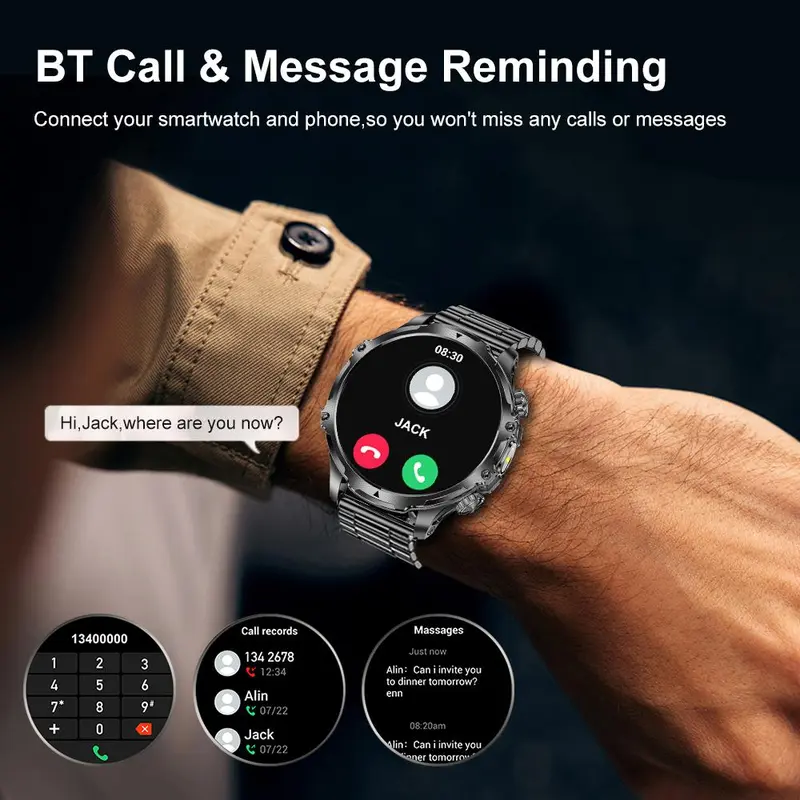1.85-Inch Large-Screen Smartwatch with Call Answering, Calling, and Message Reminders, Wireless Multifunctional Smart Watch with Spare Silicone Band and Multiple Sports Modes for Men #GLOBAL PICKS 1.85-Inch Large-Screen Smartwatch with Call Answering, Calling, and Message Reminders, Wireless Multifunctional Smart Watch with Spare Silicone Band and Multiple Sports Modes for Men #GLOBAL PICKS
