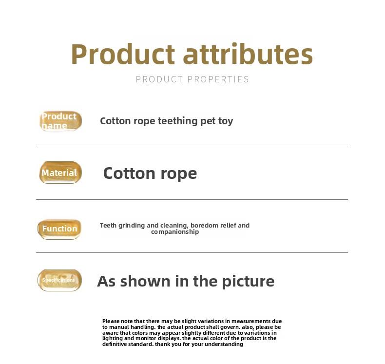 Pet Toy Braided Cotton Rope Chew & Teething Toy for Dogs, Self-Entertainment & Interactive Toy for Large Breeds