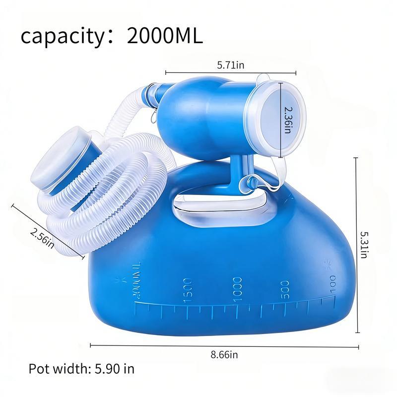 2000ML portable urinal with 62.99in extendable catheter, thick and odor resistant large capacity urinal, easy to wake up at night, suitable for the care of the elderly and children