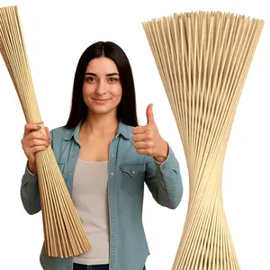 50 Pcs Extra Long 36 Inch Thick 5mm Bamboo Smore Sticks Skewers for Fire Pit, Great for Smores, Meat, Kabobs, Hot Dogs, Fruits, Crafts and Flower Bouquets