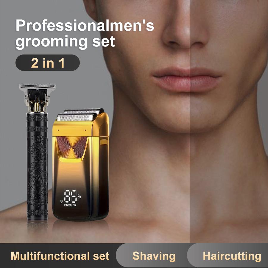 2IN1Electric Razor Shaver, Beard Trimmer Hair Trimmer Shaving Kit, Foil Shaver Barber Clipper for Men, Men's Grooming Kit, Holiday Gifts for Him