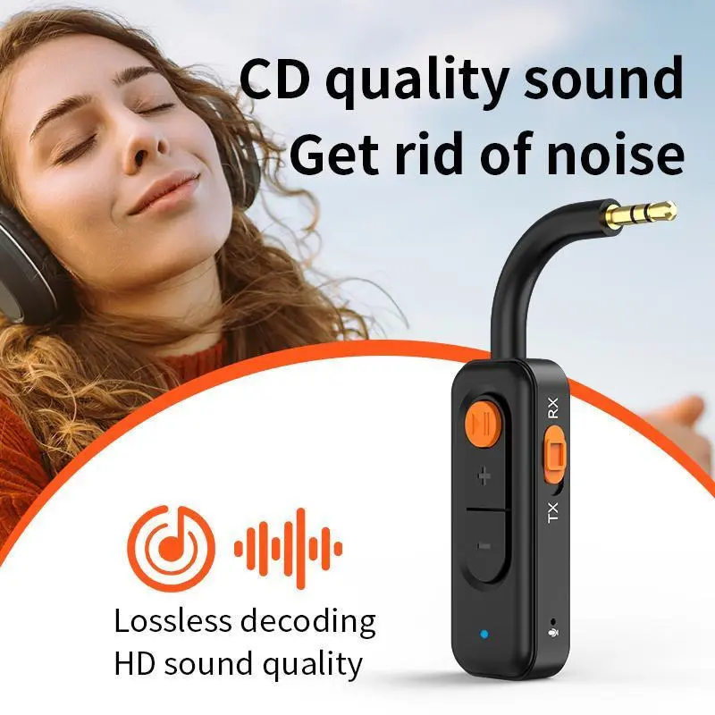 Bluetooth 5.4 2-in-1 Transmitter & Receiver Adapter, Wireless AUX Audio Dongle for Car and PC