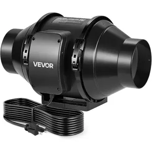 VEVOR Inline Duct Fan, 6 - Inch 400 CFM with Variable Speed Controller, Quiet AC - Motor Ventilation Exhaust Fan for Cooling Booster, Grow Tents, Hydroponics