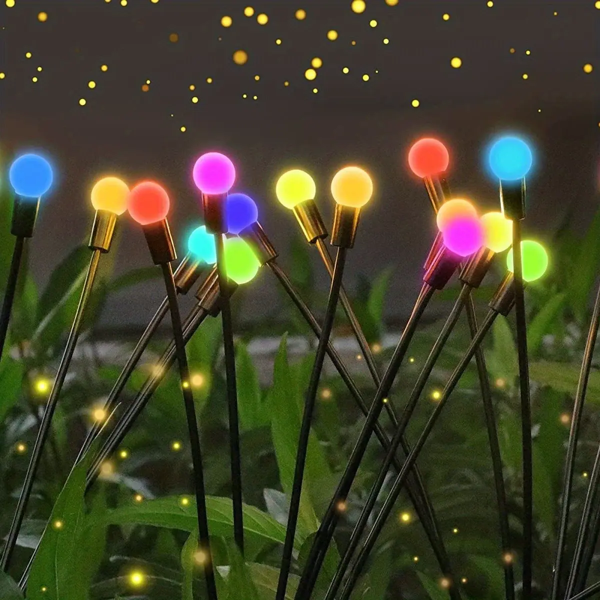 2-Pack Solar Lawn Firefly Lights, LED Fan Firefly Ground Lamp, Waterproof Outdoor Solar Light, Outdoor Solar Lighting