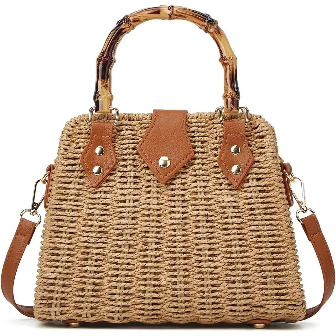 Straw Beach Handbags for Women Rattan Woven Crossbody  Purse Small  Summer  Wicker Clutch