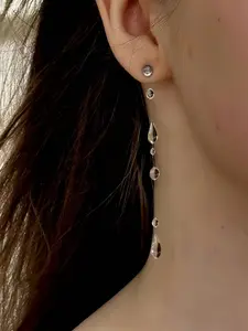 Summer Dewdrop Long Earrings, Transparent Fishline Beaded Ear Rings, Neck Accent, Suitable for Any Occasion, Gift for Loved Ones