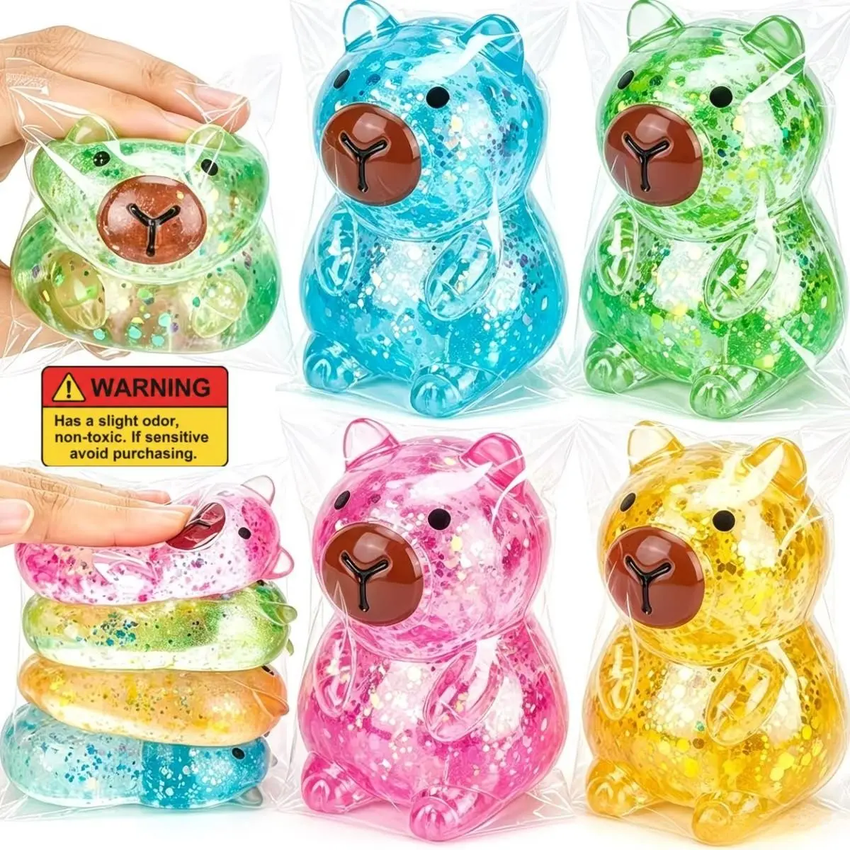 Maltose Texture Capybara Soft Squishy, Simulated Food Slow Rebound Stress Relief Ornament, Portable Desktop Sensory Decor for Halloween, Christmas & Thanksgiving
