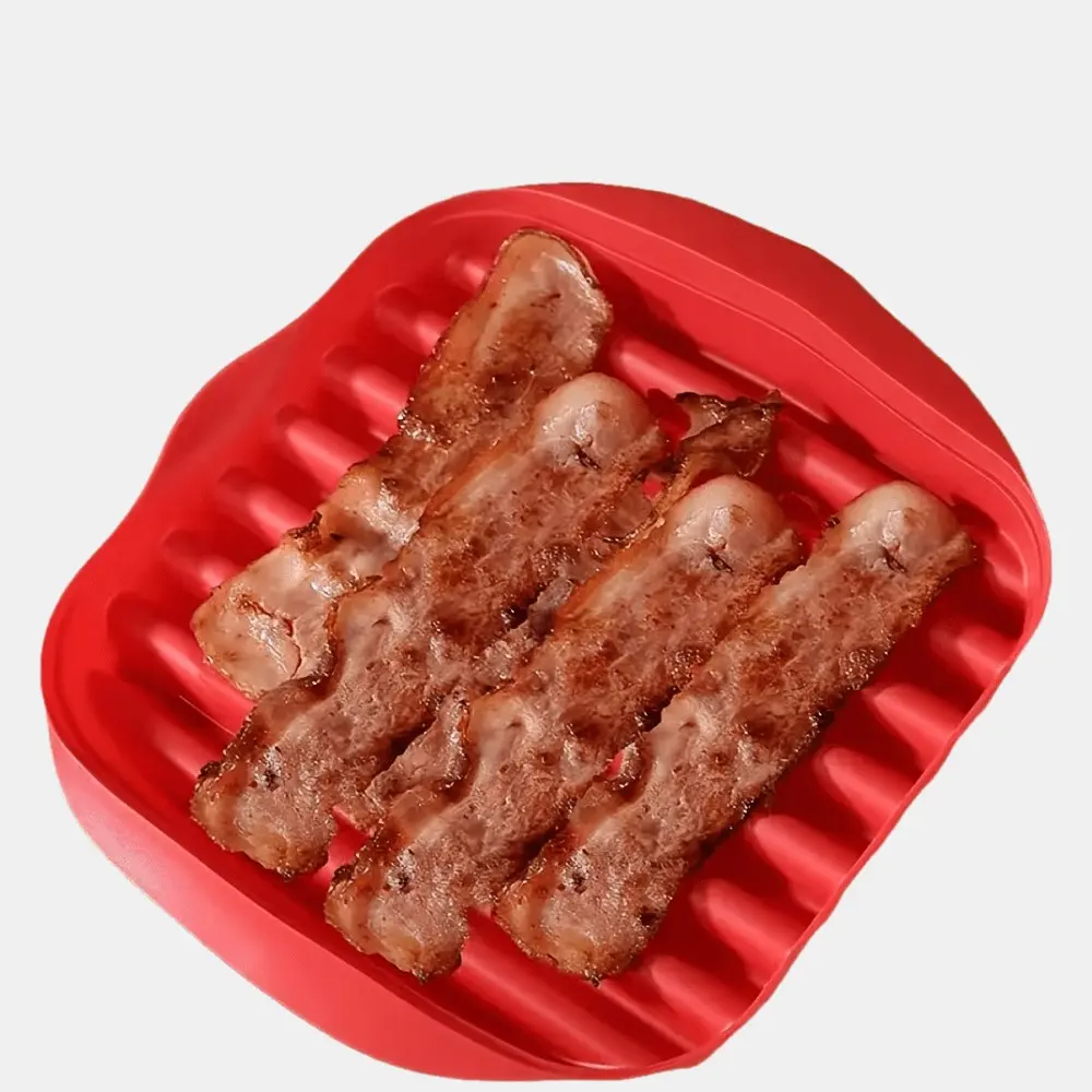 Microwave Bacon Tray with Splatter Lid, Safety, Quick And Mess-Free, Microwave Bacon Cooker Makes Crispy Bacon in Minutes