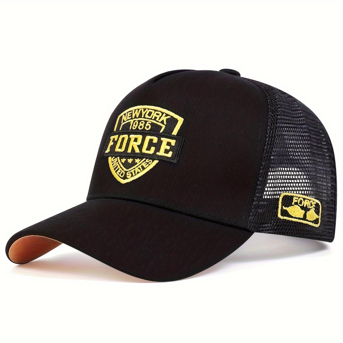 1 Women'S FORCE Baseball Cap Outdoor Adjustable Sunscreen Casual Mesh Cap NEW YORK 1985 Trucker Hat Suitable for Spring And Autumn Travel, Tourism, Seaside Party