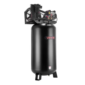 【DealsForYouDays】VEVOR 60 Gallons Heavy-Duty Air Compressor, 3.7HP 8 SCFM at 90PSI Air Compressors Max 155PSI Pressure, Oil-Lubricated Compressor Tank for Industrial Manufacturing, Large Workshops (230V 60Hz, No-Plug)
