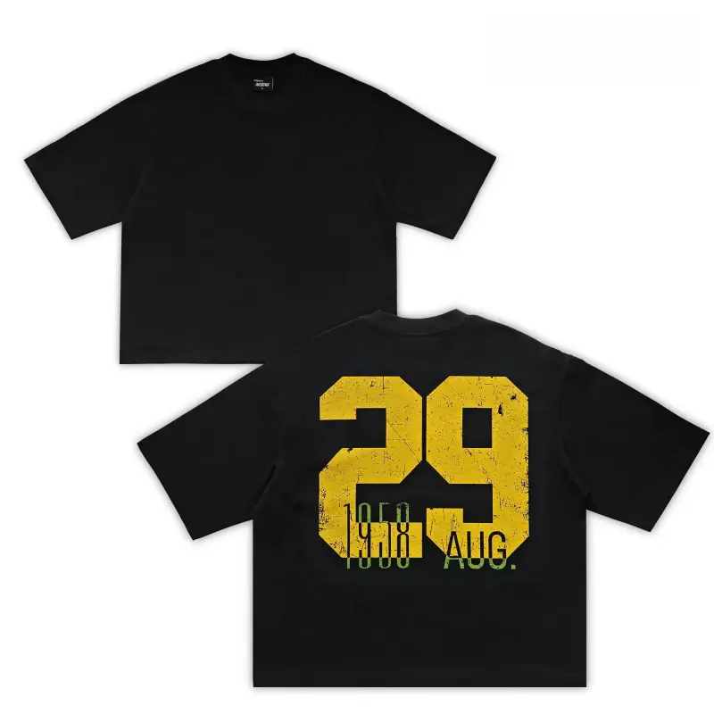 Men's Heavyweight Cropped T-Shirt, 12oz Cotton Boxy Tee with a Structured Oversized Fit, Casual Short Sleeve Graphic Crewneck Top, Tshirt