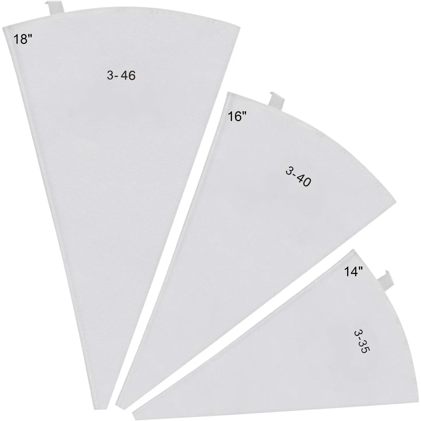 3-Pack Multi-Size Canvas Pastry Piping Bags - 14in, 16in, 18in Varied Capacity Default Bakeware for Cake Decorating, Three Pieces