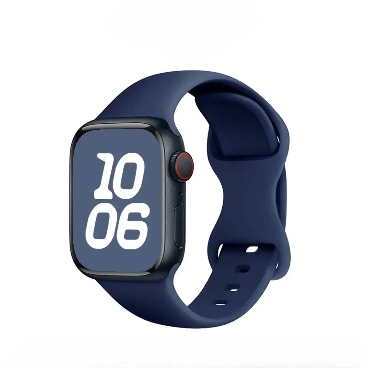 Figure Eight Buckle Silicone Watch Strap, Trending Flexible Classic Replacement Band Compatible With Apple Watch Series 6 To 8 SE, Sweat Resistant Smooth Wrist Accessory, Multi-Hole Adjustable Swap Band, For Daily Casual Errands & Relaxed Everyday Lifesty