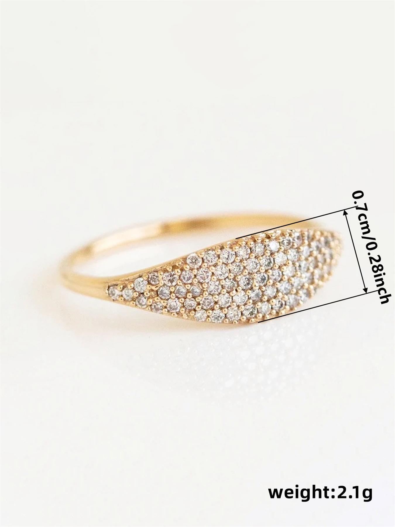 Elegant Rhinestone Decorated Copper Ring, Fashion Gorgeous Chic Rings Jewelry, Trendy Accessories for Wedding Party, Engagement Gift for Women, Wedding Promise Rings
