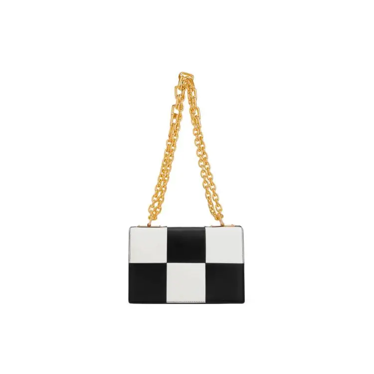 Charles & Keith Plaid Chain Crossbody Bag for Women – Medium Synthetic Leather Square Shoulder Bag in Multiple Colors