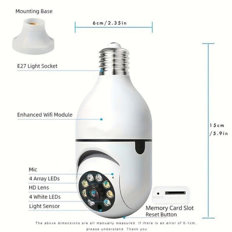2pcs Wireless 5GHz WiFi Camera, Light Bulb Security Cameras, Ease Life ...
