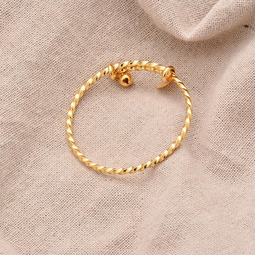 Gold Color Bangle for Girls/Baby/Kids Charm Gypsophila Bracelet Small Bell  Heart Jewelry Child Christmas Gifts