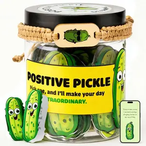 60 Positive Pickle Cards Jar, Teen Girl Gift, Affirmation Cards, Graduation Gifts for Women, Inspirational Gift, Fashion Bracelet