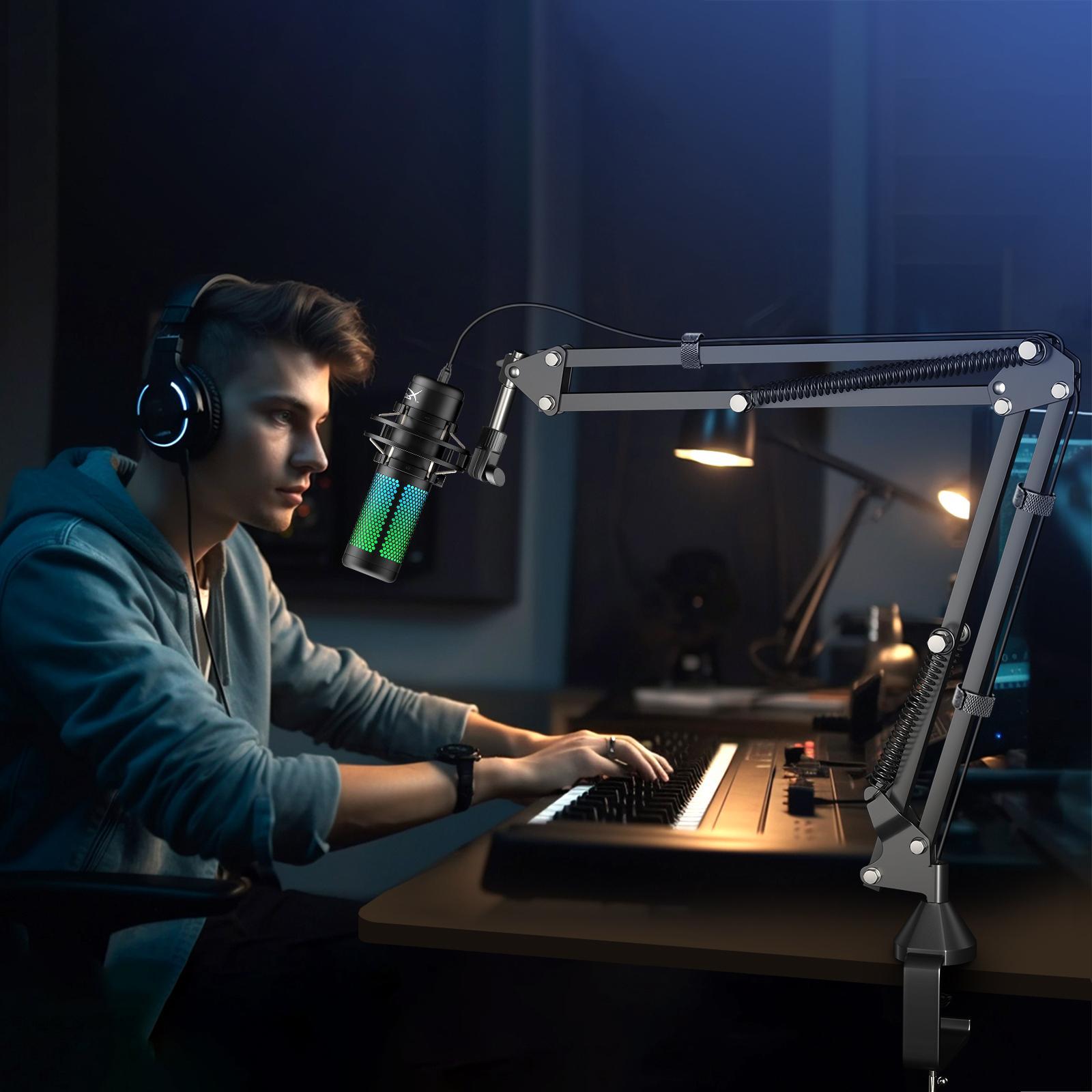 AK-35 microphone bracket arm-professional suspension boom telescopic bracket | compatible with Blue Yeti/ Snowball/Quadrcast/Elgato | Live recording artifact | Tik Tok /TikTok/K song/game anchor is required.