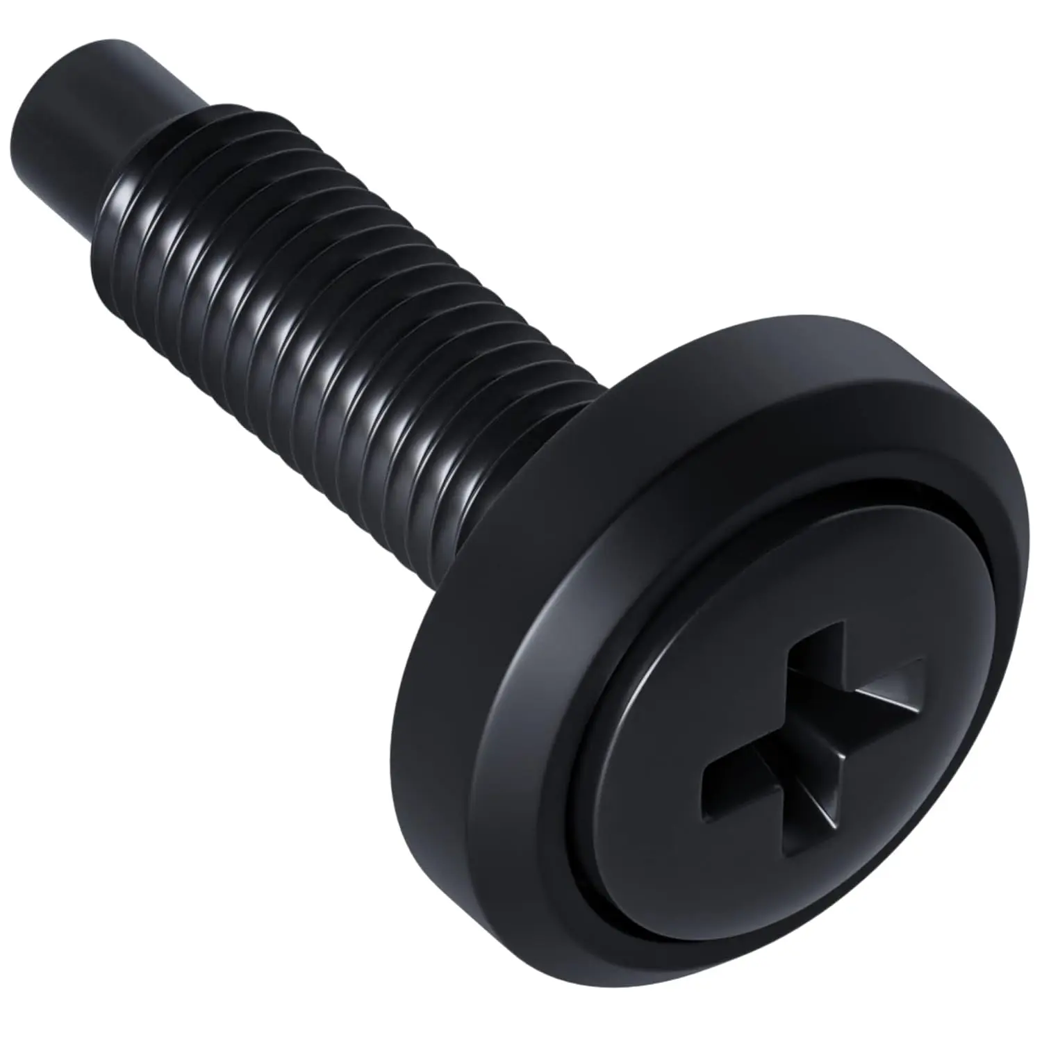 Server Rack Screws 25 Pack - 10/32 Steel Screws with Attached Nylon Washers &  Point Heads - Made to Use with Network Racks, Enclosures, & Cabinets