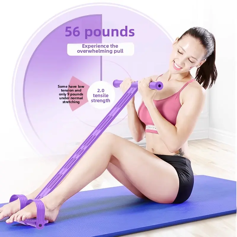Multifunctional pedal puller, crunches, tummy tucks, fitness machine, tension rope, yoga elastic belt pedal puller home workout gear ab training equipment