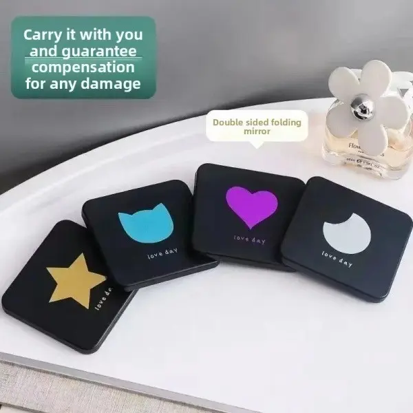 1 piece party gift, mini mirror, portable small mirror, personal mirror, cute foldable double-sided mirror