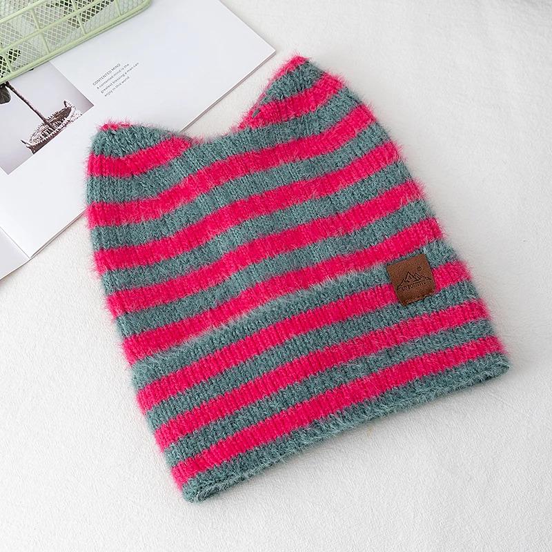 Women's Plush Winter Hat With Fluffy Ears,Cozy Cat Ear Design,Fashion Y2K Beanie For Women