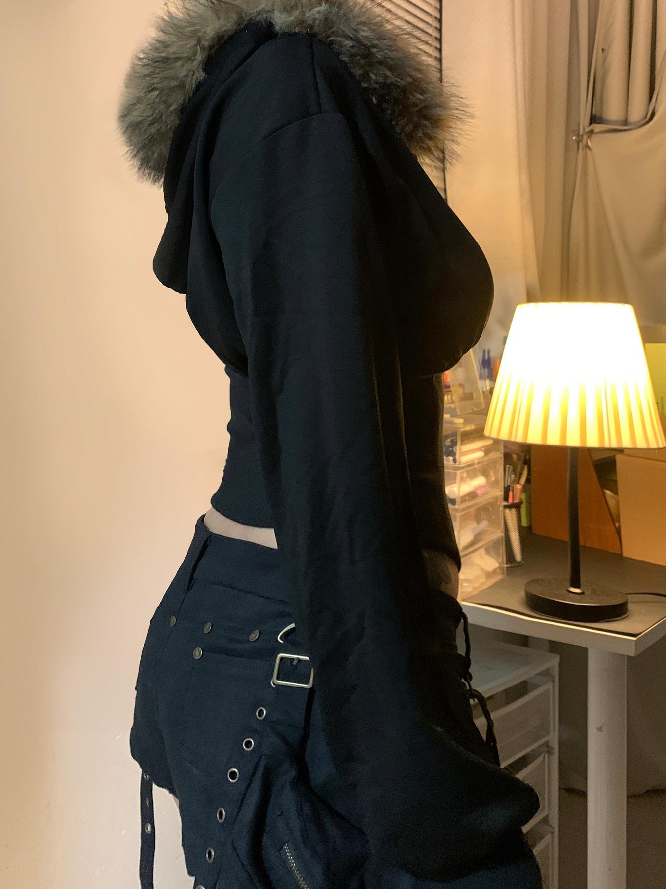 Women's Zip Up Tight Hoodie Jacket, Street Fashion Casual Long Sleeve Outerwear for Daily Outdoor Wear, Women Clothing for Fall & Winter