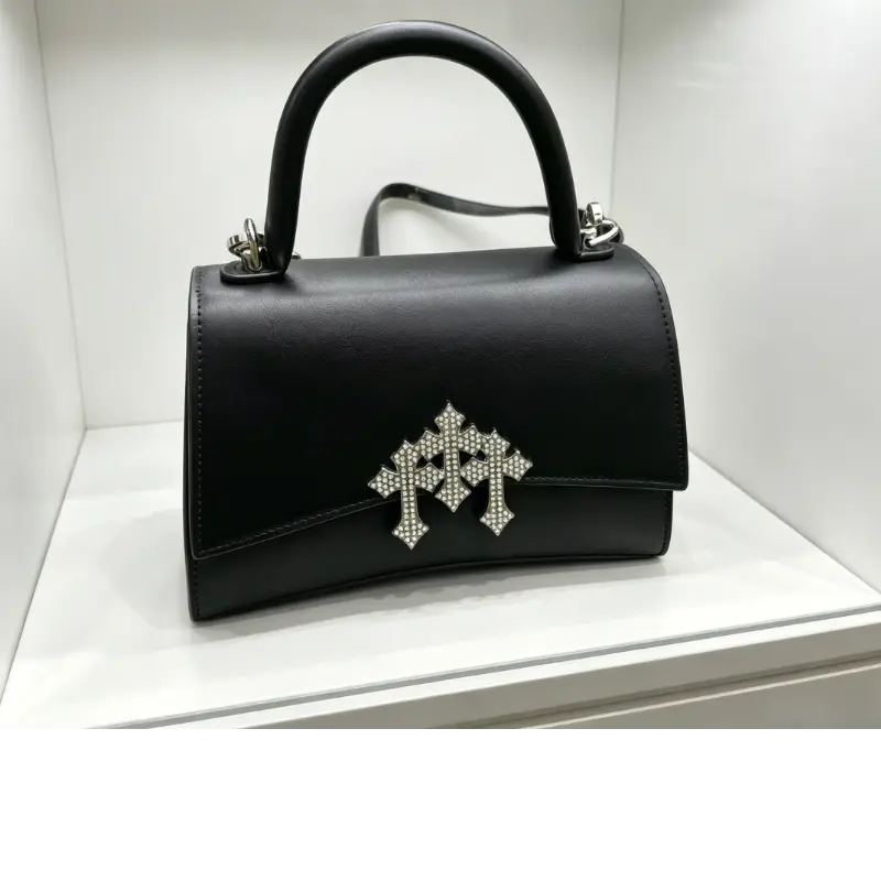 Barbas bag "Black"Premium Drop 2.0 "003 BY 444" - - Crystal Cross Embellished Mini Top-Handle Satchel