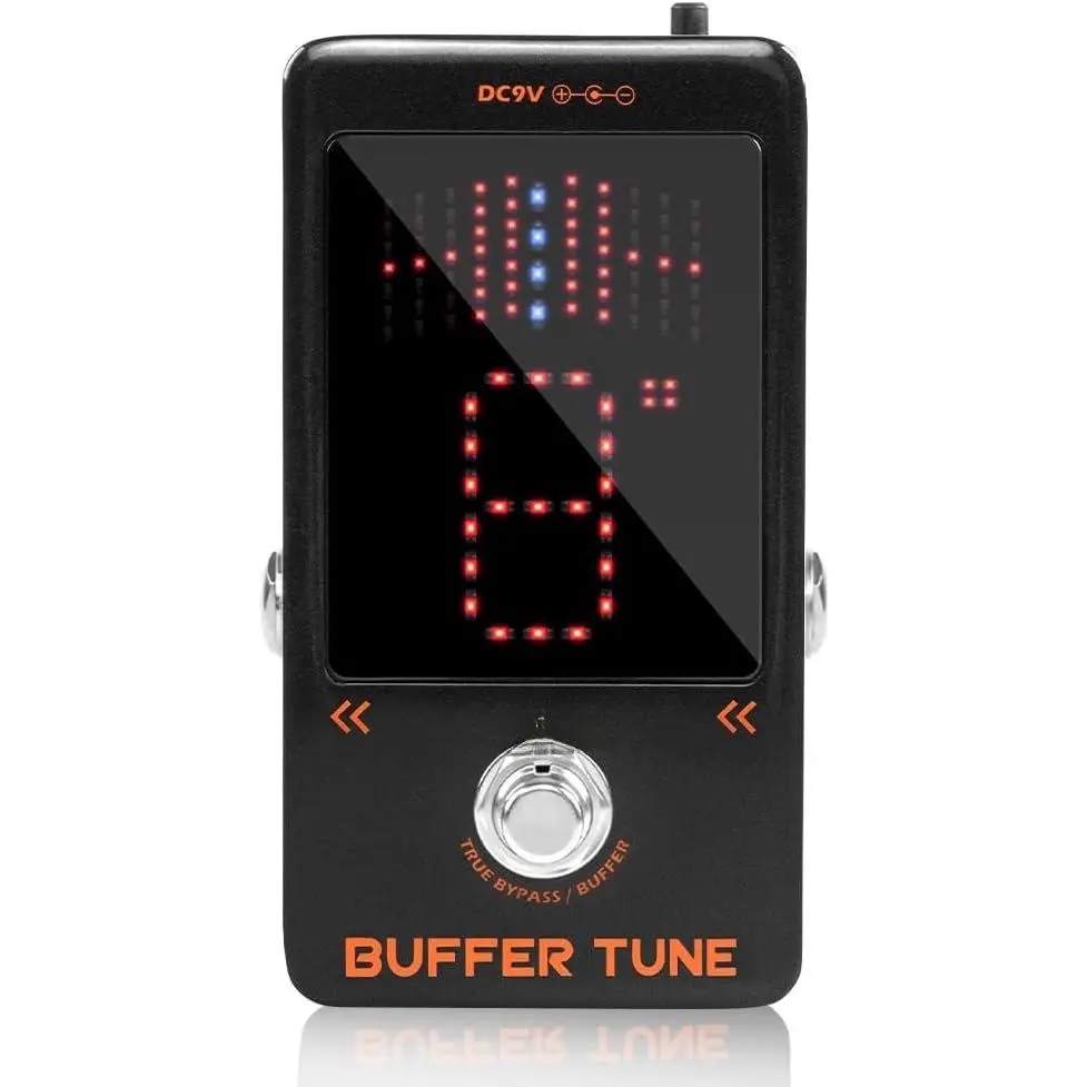 Buffer & Tuner Guitar Pedal, +-1 Cent Accuracy with LED Display & Analog Buffer Circuit, DC Output, True Bypass (Buffer Tune JF-19)