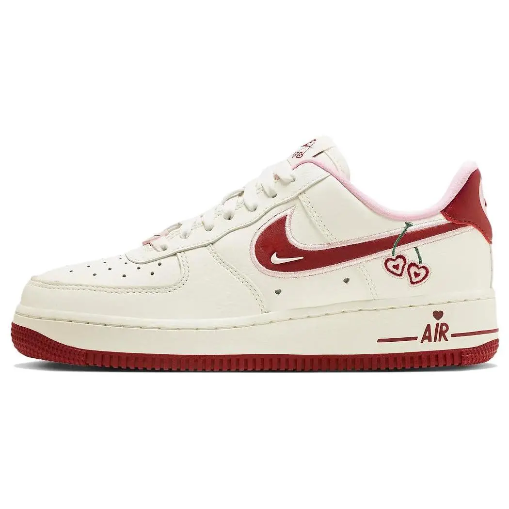 Nike Air Force 1 07 LX Valentine’s Day Low-Top Sneakers for Women in White and Pink Verifiable, with credentials and supporting global authentication