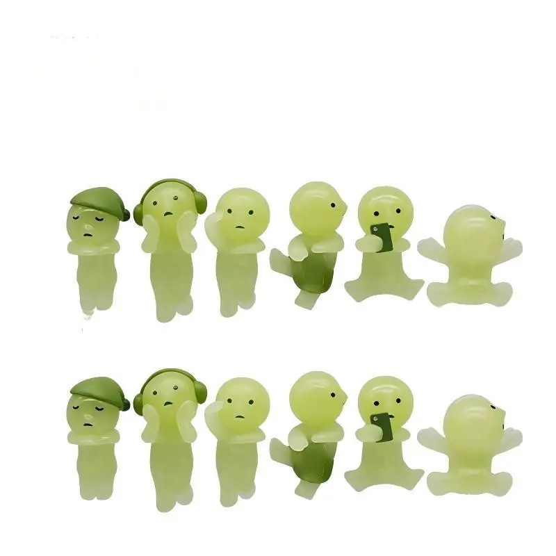 Glow-In-The-Dark Smiski Blind Box Trend Toy Plush Keychain Car Charm Room Decor Gift for Kids Perfect for Halloween and Christmas