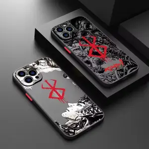 Japanese Berserk Comics Anime Transparent For iPhone Case 17 16 15 14 13 12 11 Pro Max Plus Samsung Galaxy S26 S25 S24 S23 S22 Anti-Drop Phone Y2K Cover