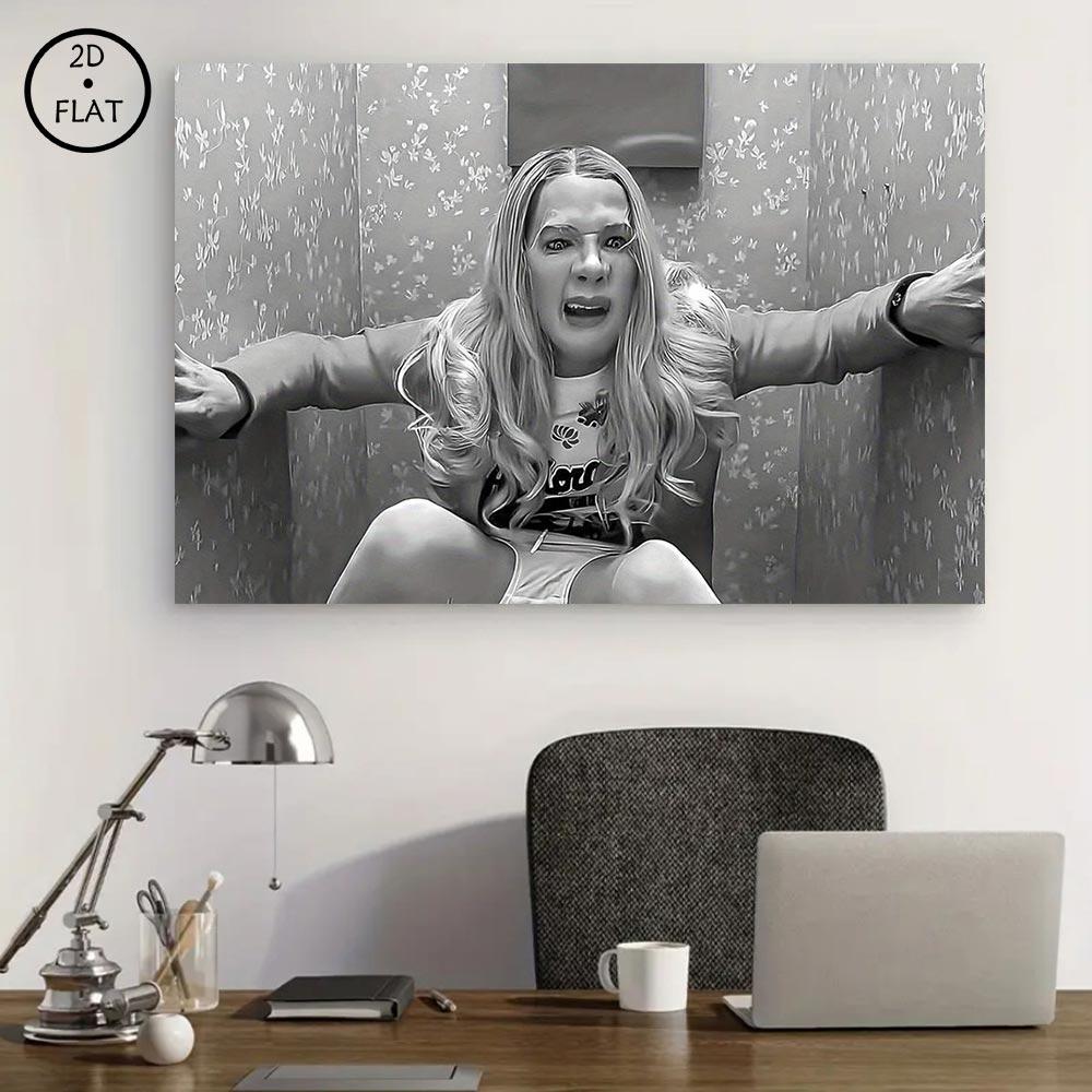 Modern Black and White Comedy Movie Poster Canvas Wall Art with Wooden Frame Vintage Hollywood Glamour Indoor Living Room Dorm Bathroom Decor