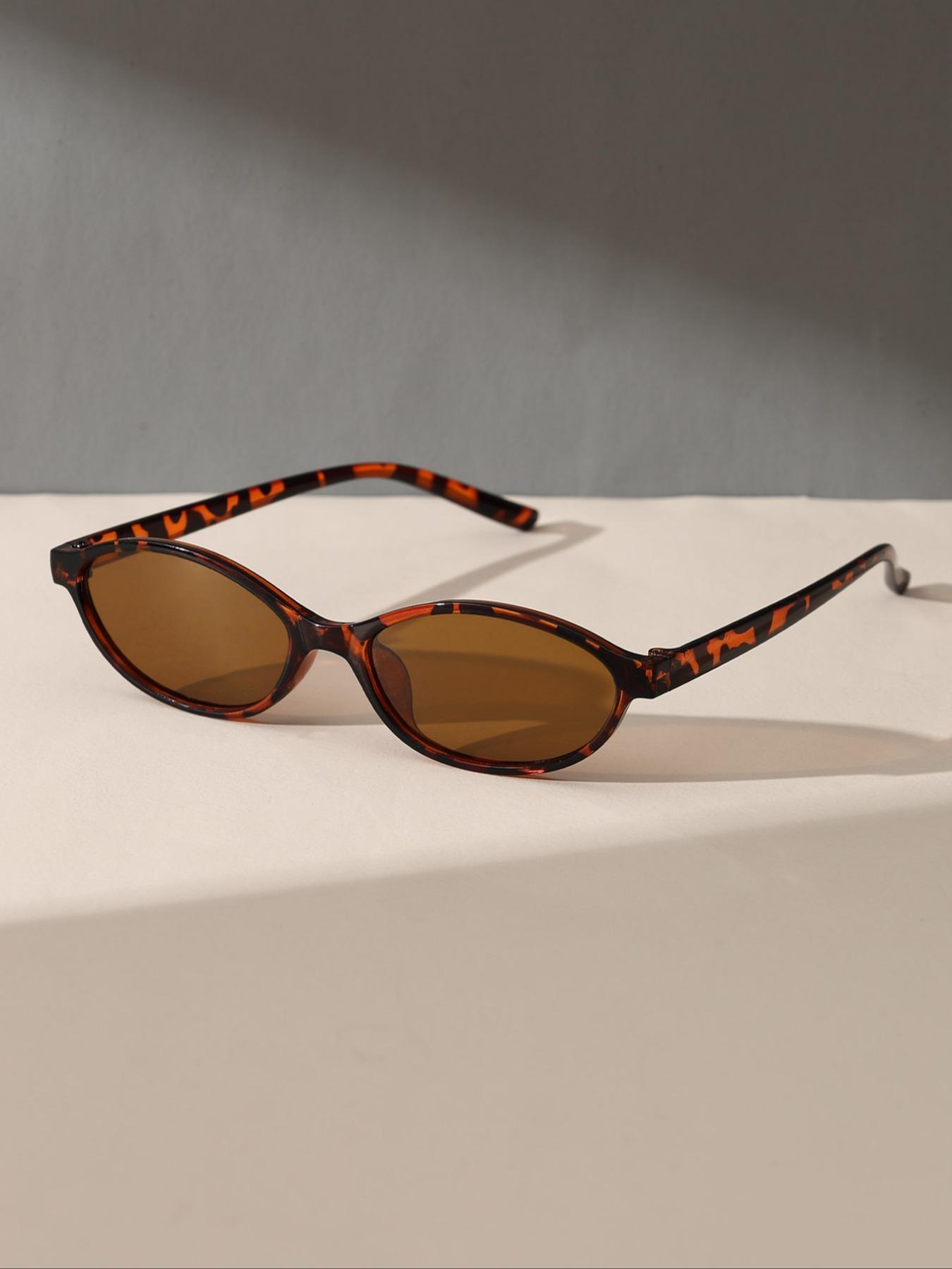 Women's Leopard Pattern Sunglasses, Trendy Casual Oval Frame for Everyday Use, Fashion Accessories for Outdoor Activities, Classic Oval Sunglasses