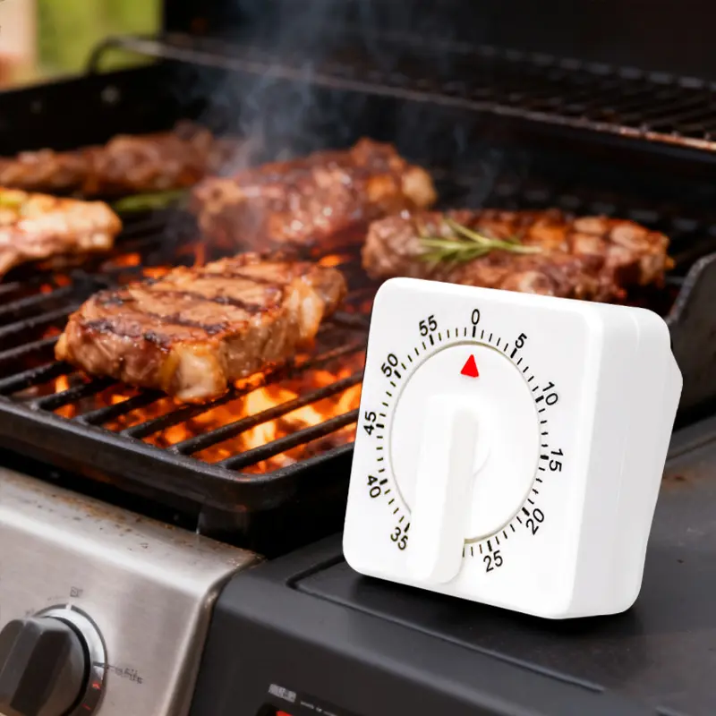 Hilife 60 Minute Kitchen Timer, Countdown Alarm Reminder, Mechanical Timer for Cooking, Square Design, Essential Cooking Tool