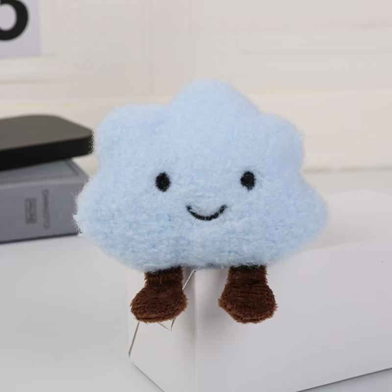 Cute And Creative Cloud Pom-Pom Cartoon Plush Toy Pendant, Smiley Face Fabric Decoration, DIY Accessory Hanging Ornament