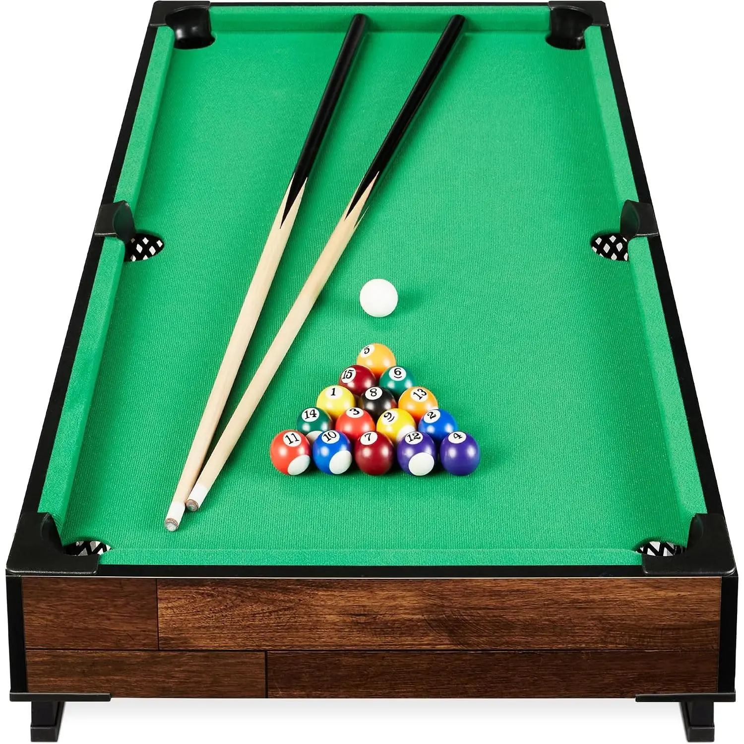 Best Choice Products Tabletop Billiard Table, Pool Game Table for Living Room, Game Room w/ 2 Cue Sticks, Ball Set, Storage Bag