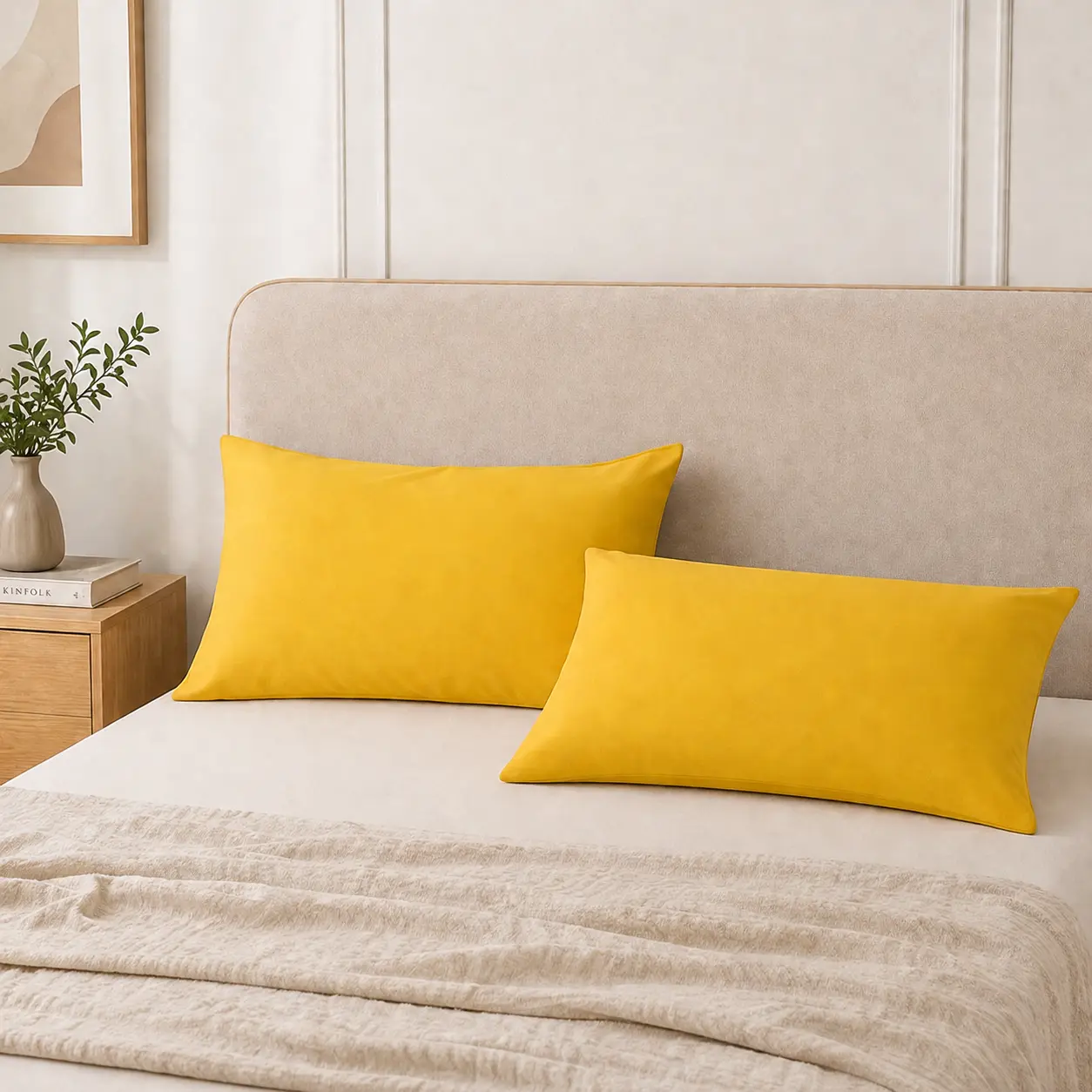HTA Microfiber Pillowcases 2-Pack – Wrinkle, Stain & Fade Resistant, Ultra Soft with Envelope Closure, Machine Washable Bed Covers