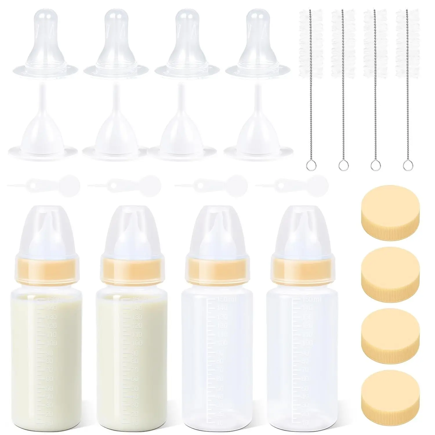 Puppy Kitten Nursing Bottle 5oz - Small Animal Feeding Kit with Nipples | Hand Feeding Supplies for Puppies, Kittens, Rabbits, Ferrets & Newborn Pets