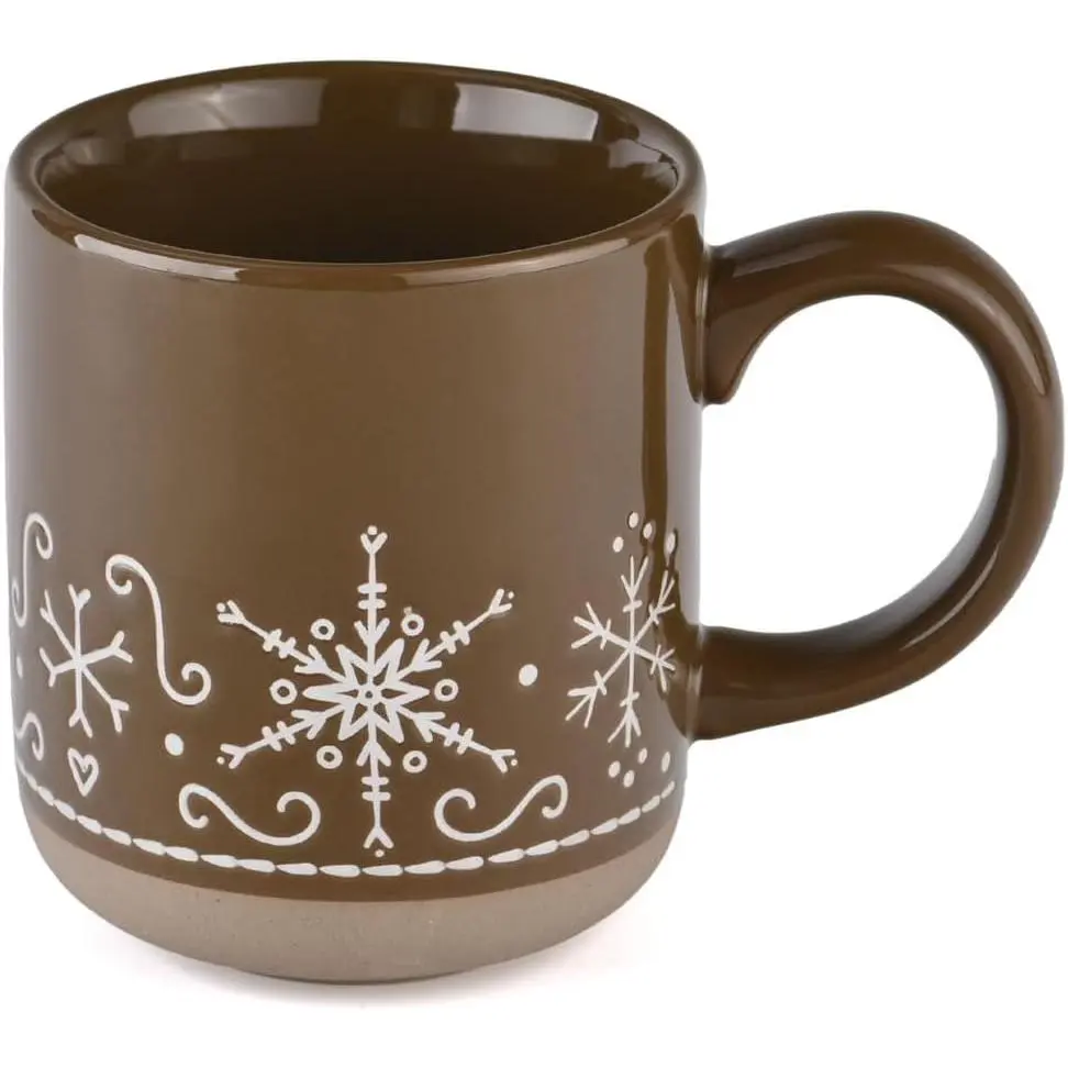 Gingerbread Coffee Mug, 14oz Stoneware Christmas Mug, Dishwasher & Microwave Safe, Large Holiday Winter Cup for Coffee,  & Hot , Stocking Stuffer Gifts for Women
