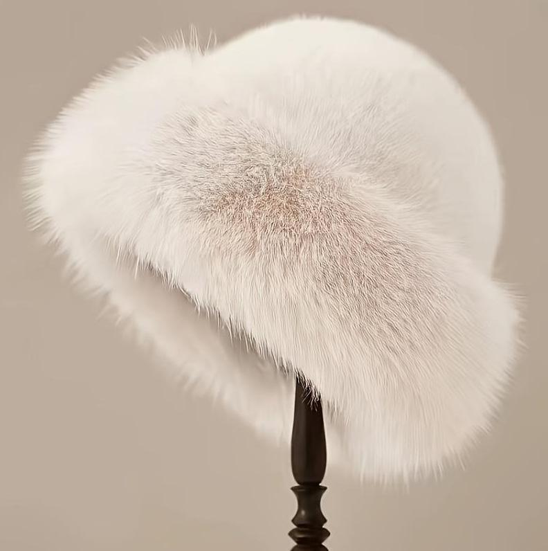 Women’s Fluffy Mongolian Faux Fur Winter Hat - Chunky Fleece Lining Ultra Warm - One Size Fits Most Outdoor/Daily Wear