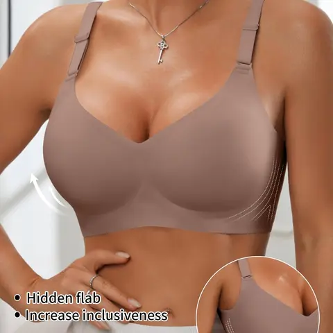 Women's Jelly-Feel Seamless Bralette, 1/2/3/4-Pack Wireless Everyday Bras with Adjustable Straps and Removable Pads, Medium-Support Comfort Bras for All Seasons