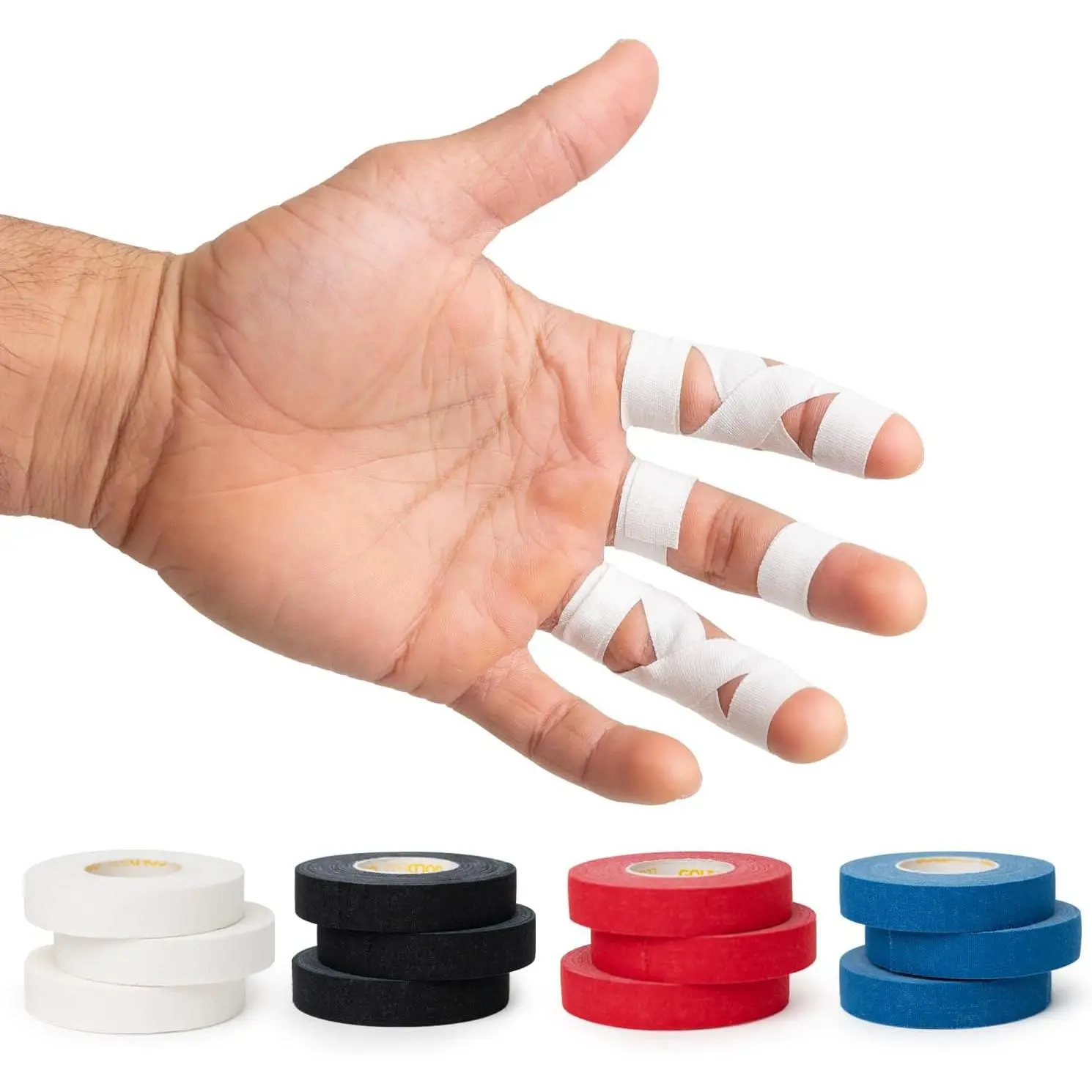 Jiu Jitsu Tape - Strong Athletic Finger Tape, 1/2" x 30' - Protect Fingers and Toes in MMA, Judo, Wrestling, Martial Arts, Rock Climbing