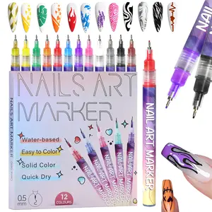 12/24 Color 3D Nail Art Pen Set, Dotting, Drawing, Liner & Graffiti Functions, DIY Manicure Tools for Nail Beauty, Nail Art Design, Ideal Valentine's Day Gift, Nail Art Markers #GLOBAL PICKS