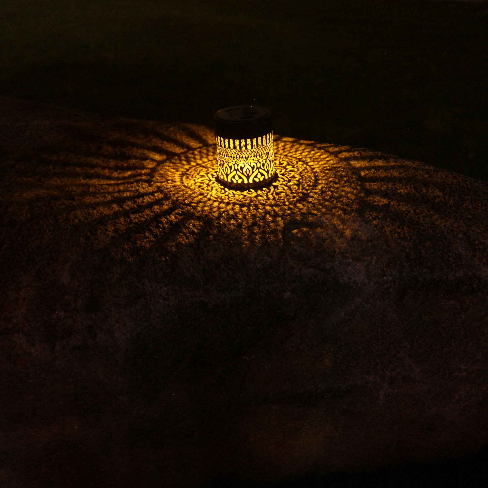 Solar-powered lawn lights, outdoor waterproof garden lights, hollow projection lights, ambient lights, garden decorative ground lights, popular mandala design