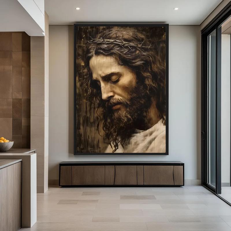 Unframed Jesus Christ Portrait Canvas Print - Modern Christian Religious Wall Art, Aesthetic Home Decor Unframed Jesus Christ Portrait Canvas Print - Modern Christian Religious Wall Art, Aesthetic Home Decor