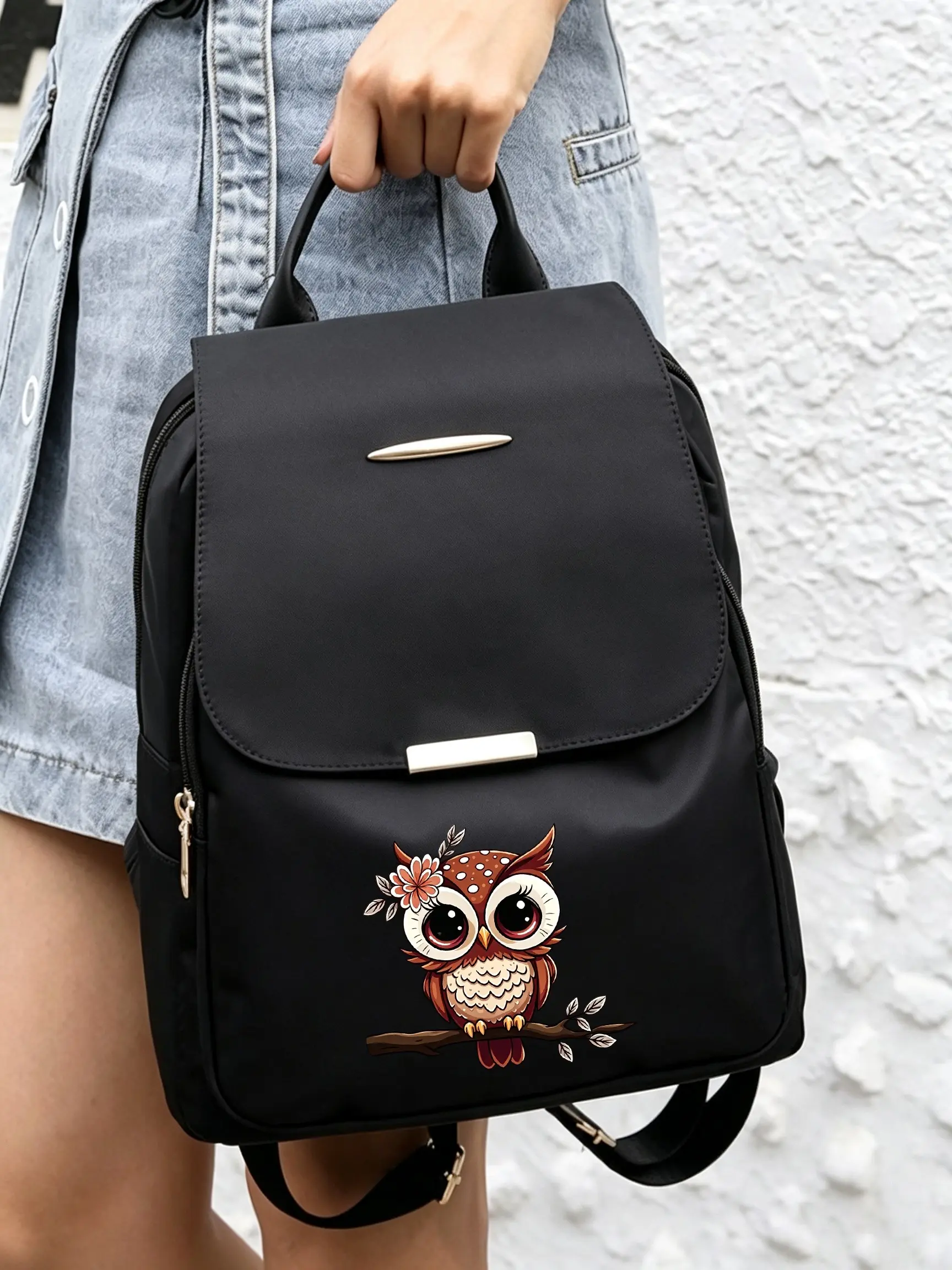 Waterproof Lightweight Anti Theft Minimalist Nylon Flap Backpack, Ideal for Graduates, Teens, University, Travel, Office, Shopping